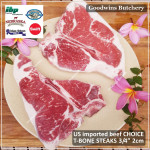 Beef T BONE PORTERHOUSE US USDA CHOICE frozen America SWIFT TBONE STEAK 3/4" 2cm (price/pc 550gr)